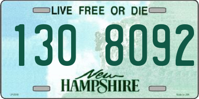 NH license plate 1308092