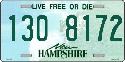 NH license plate 1308172