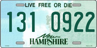 NH license plate 1310922