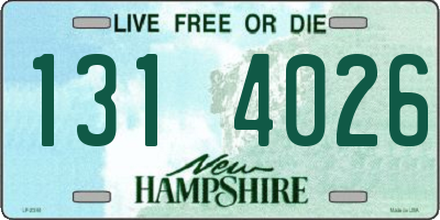 NH license plate 1314026