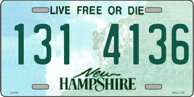 NH license plate 1314136