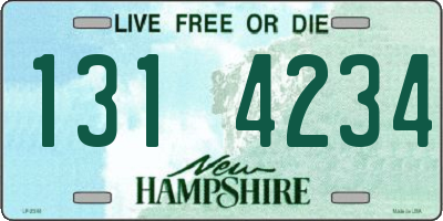 NH license plate 1314234