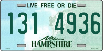 NH license plate 1314936