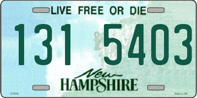 NH license plate 1315403