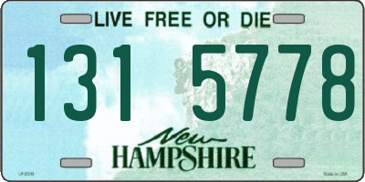 NH license plate 1315778