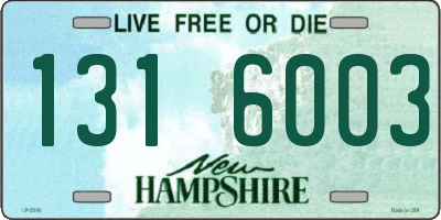 NH license plate 1316003
