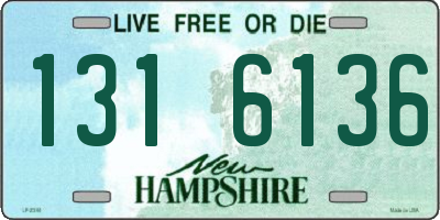 NH license plate 1316136