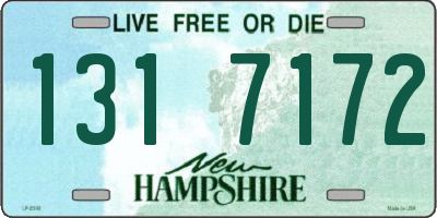 NH license plate 1317172