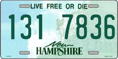 NH license plate 1317836