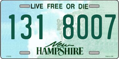 NH license plate 1318007