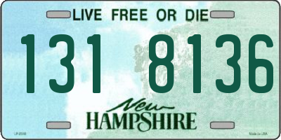 NH license plate 1318136