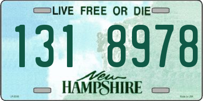 NH license plate 1318978