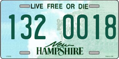 NH license plate 1320018