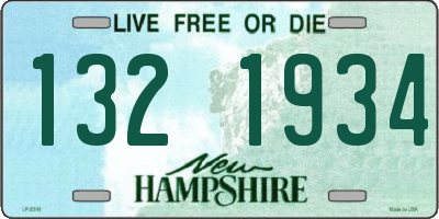 NH license plate 1321934