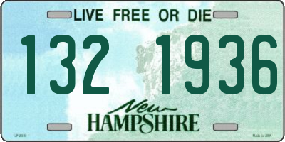 NH license plate 1321936