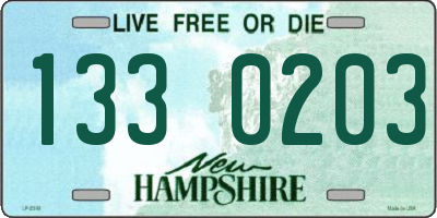 NH license plate 1330203