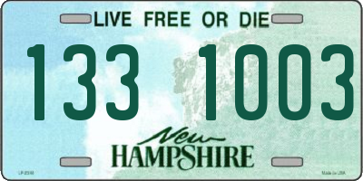 NH license plate 1331003