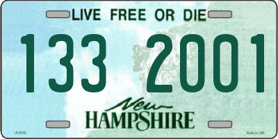 NH license plate 1332001