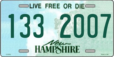 NH license plate 1332007