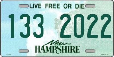 NH license plate 1332022