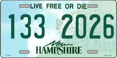 NH license plate 1332026