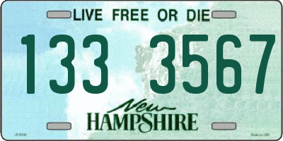 NH license plate 1333567