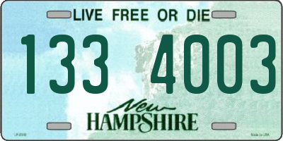 NH license plate 1334003