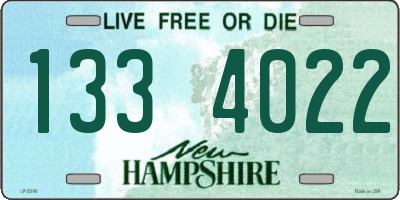 NH license plate 1334022
