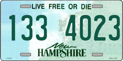 NH license plate 1334023