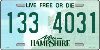 NH license plate 1334031