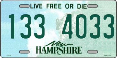 NH license plate 1334033