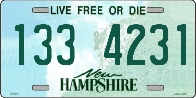 NH license plate 1334231