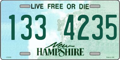 NH license plate 1334235