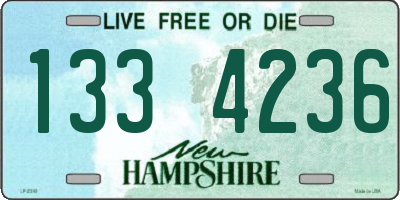 NH license plate 1334236