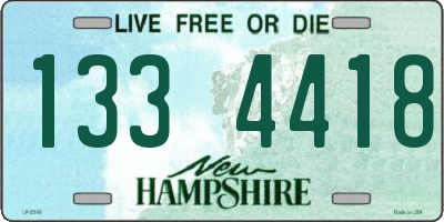 NH license plate 1334418