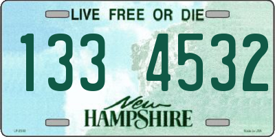 NH license plate 1334532