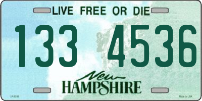 NH license plate 1334536
