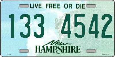 NH license plate 1334542