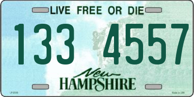 NH license plate 1334557