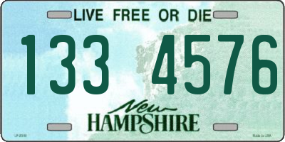 NH license plate 1334576