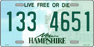 NH license plate 1334651