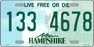 NH license plate 1334678
