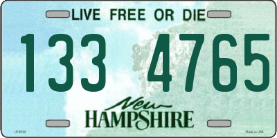 NH license plate 1334765