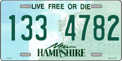 NH license plate 1334782