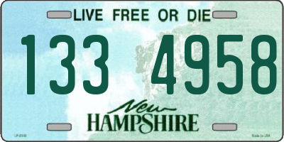 NH license plate 1334958