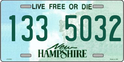 NH license plate 1335032