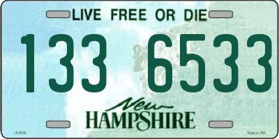 NH license plate 1336533