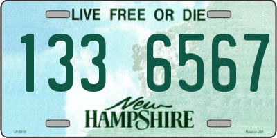 NH license plate 1336567
