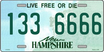 NH license plate 1336666