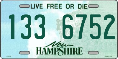 NH license plate 1336752